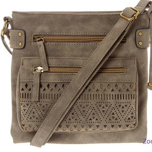 CLAIRE’S faux suede crossbody/shoulder bag Gray